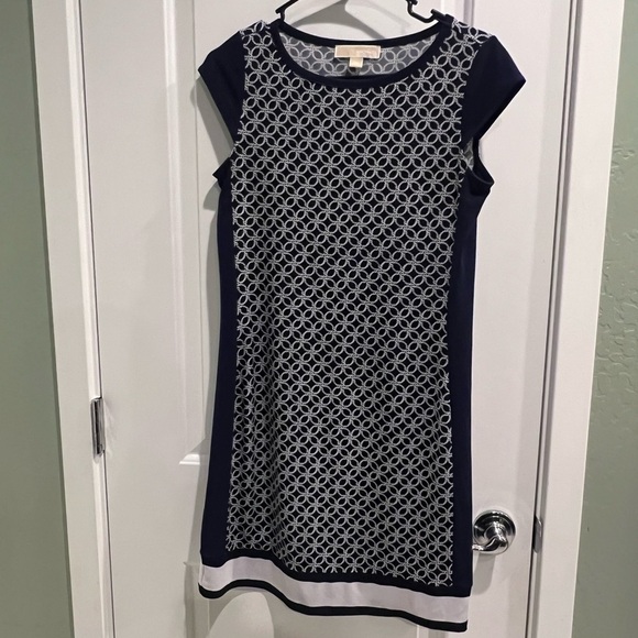 Michael Kors Women's  Navy Rope Print Cap Sleeve Sheath Dress XS - Picture 1 of 4
